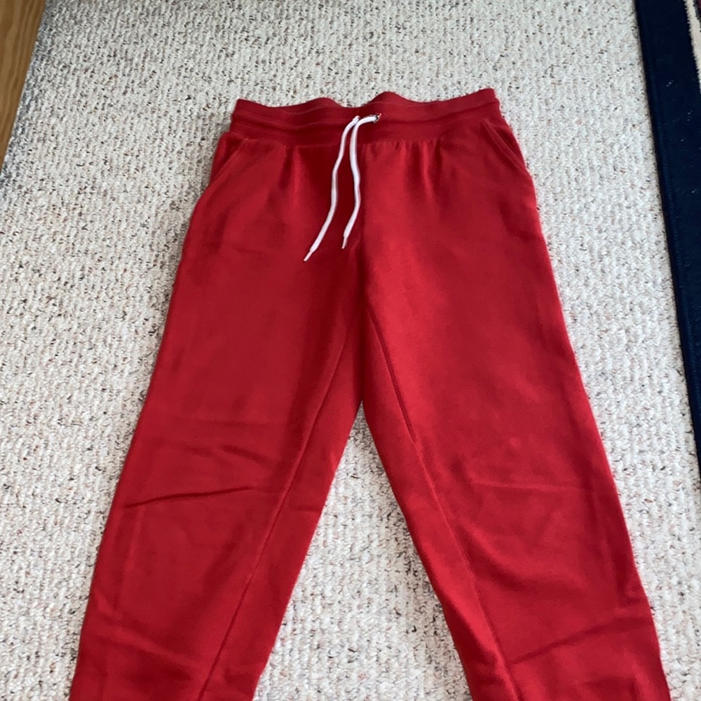Red sweatpants